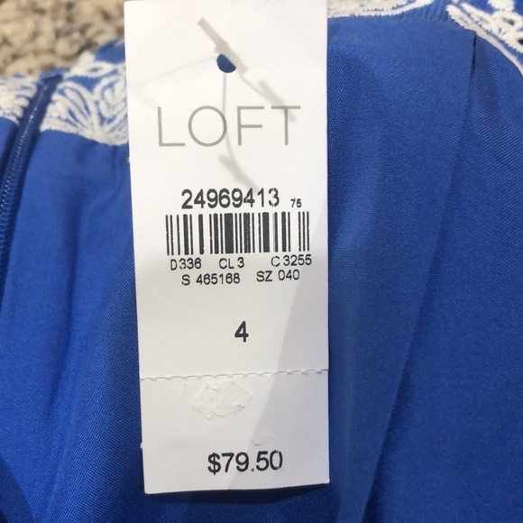 NWT Ann Taylor Skirt Size 4 Blue Embroidered Eyelet Scallop Hem High Waist Mini - Picture 5 of 9